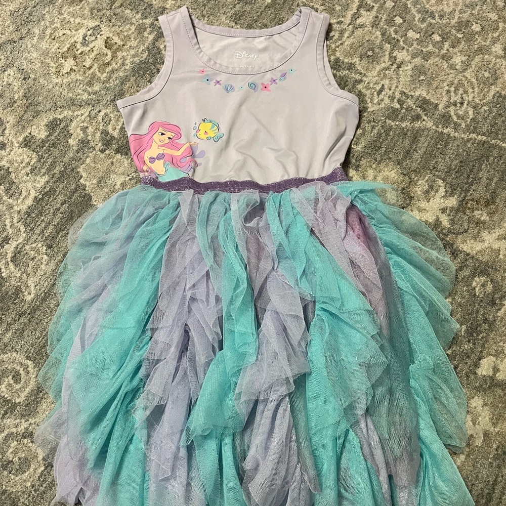 Toddler Girl Disney Ariel Velour Ballerina Dress
